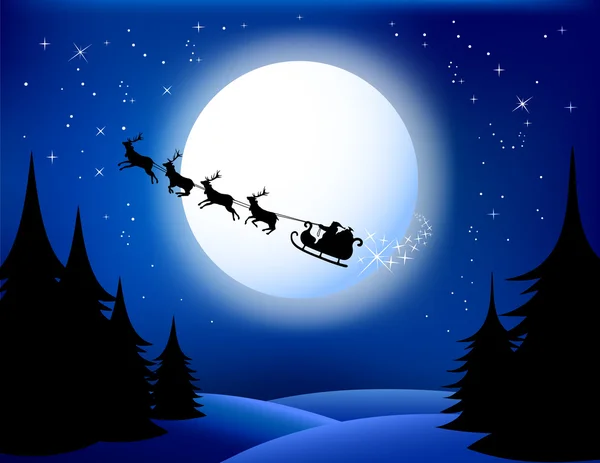 圣诞老人雪橇 — 图库矢量图片