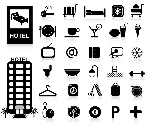 Hotel ikony set - vektor Vektorová Grafika