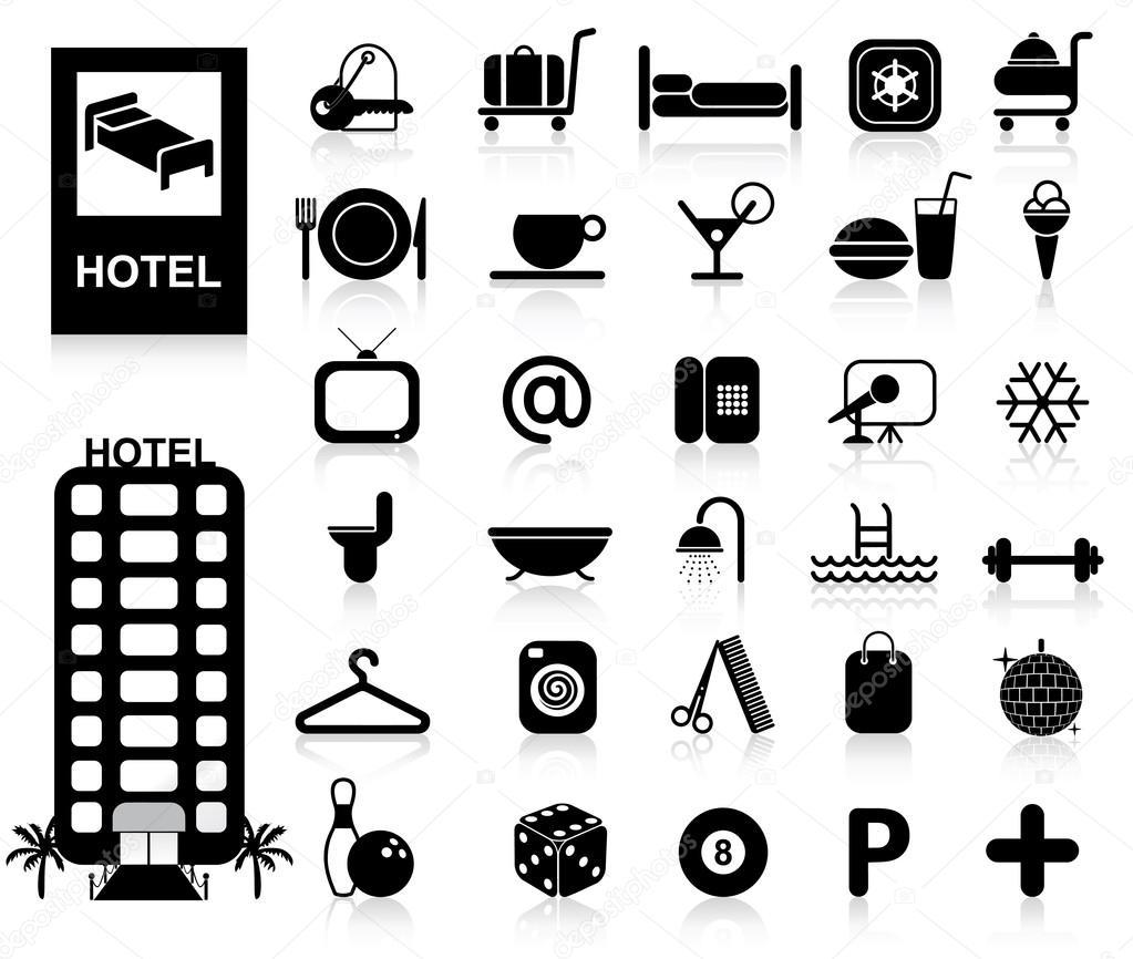 Hotel Icons set Vector — Stock Vector © xygo_bg 17100997