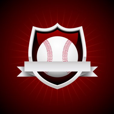 vektör beyzbol amblem - gümüş kalkan