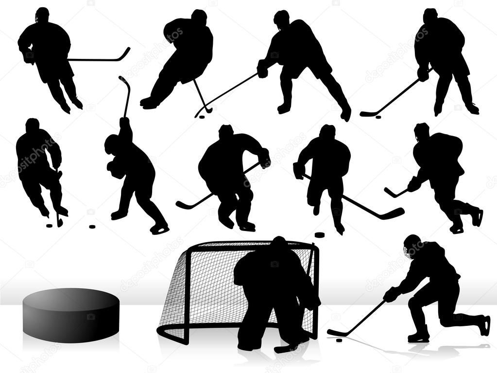 Vector Hockey Players - Silhouettes