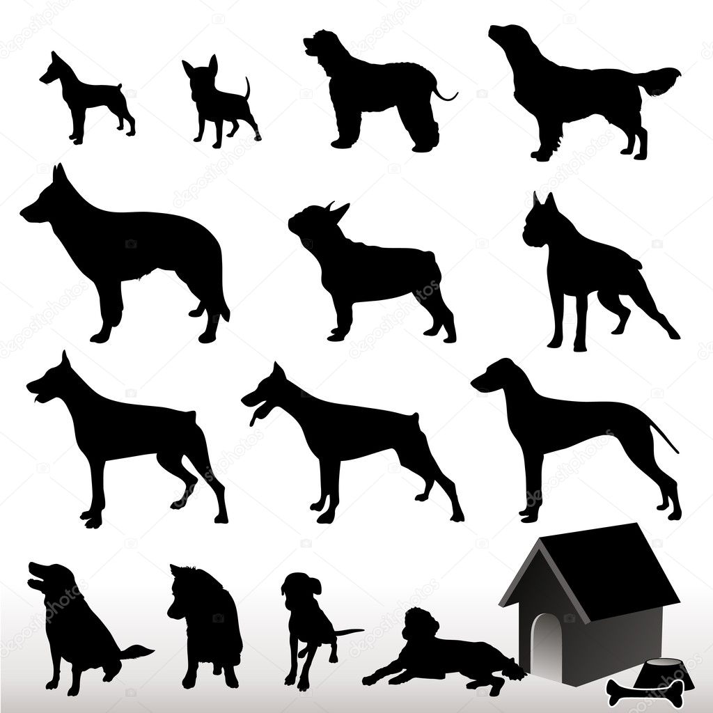 Dog Silhouettes - Vector.