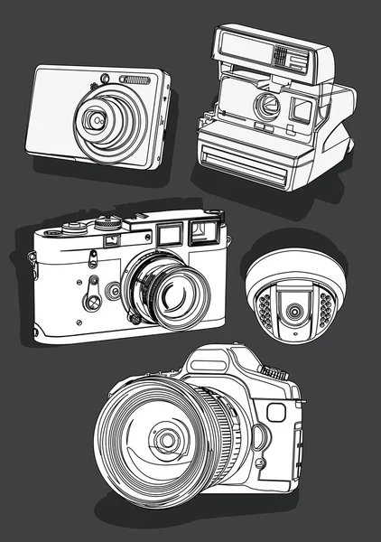 Camera contur — Vector de stoc