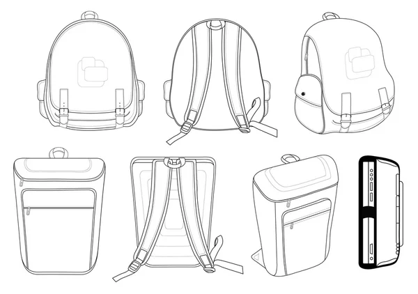 Mochila de contorno — Vector de stock