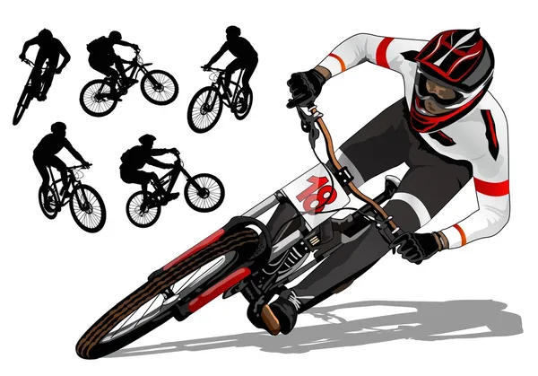 Mountain bike active — Stock Vector