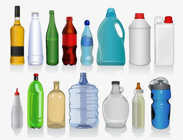 Tipos de botellas Vector de stock