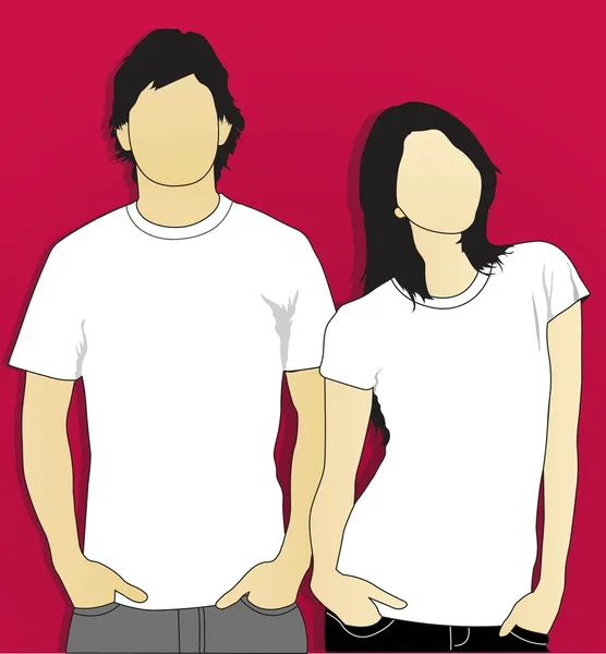 Model t-shirt man and woman 3 — Stock Vector