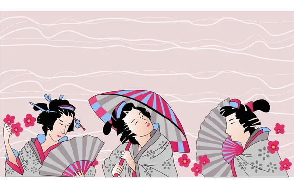 Traditional Japanese woman — Stock Vector