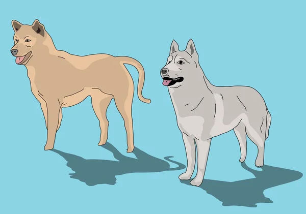 Dos perros guardianes — Archivo Imágenes Vectoriales