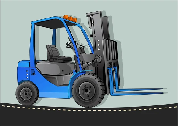 Mavi forklift — Stok Vektör