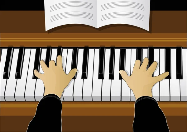 Piano spelen — Stockvector