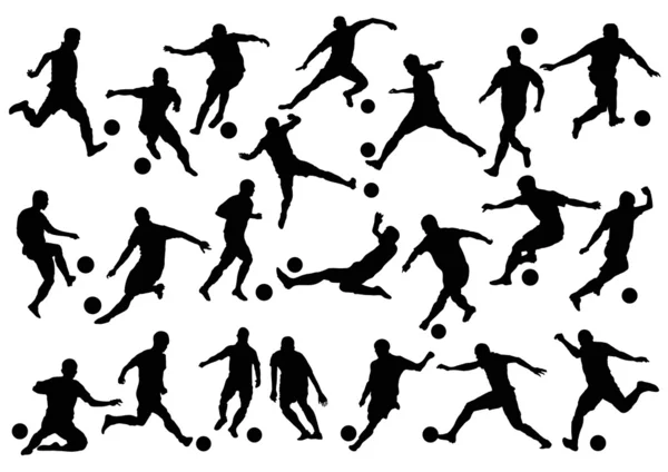 Silhouette de joueur de football — Image vectorielle