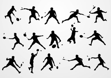 siluet badminton oynarken