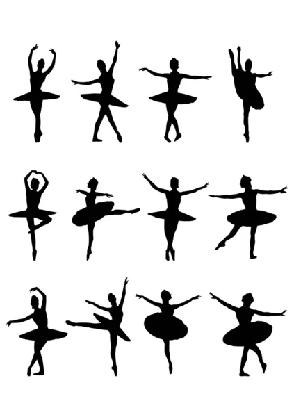 Ballerina siluet — Stock Vector