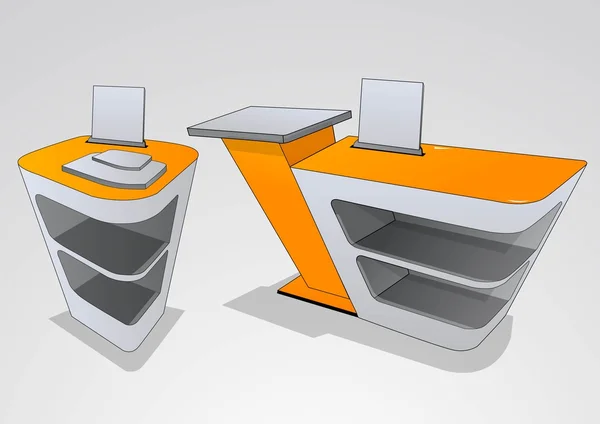 Место для хранения товара на выставке — стоковый вектор
