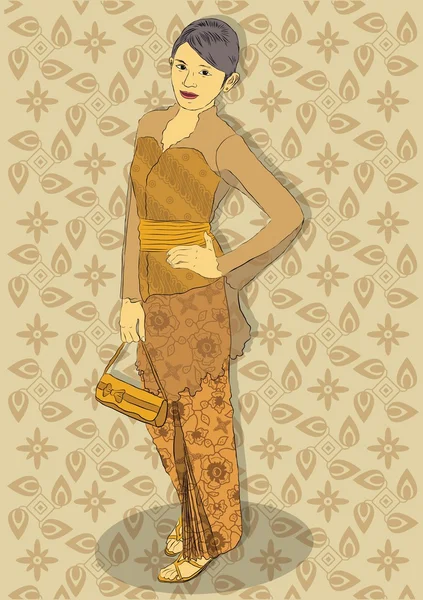 Indonesische traditionele kleding — Stockvector