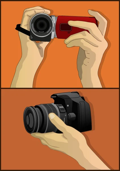 Caméra vidéo et photo — Image vectorielle