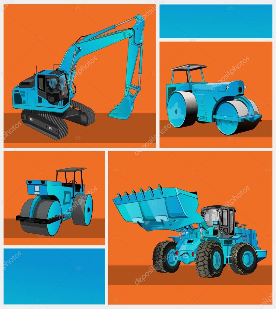 Heavy equipment blue Stock Illustration by ©archam 34034423