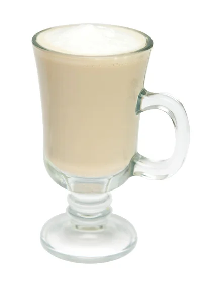 Sütlü kahve üzerine beyaz izole Stok Resim