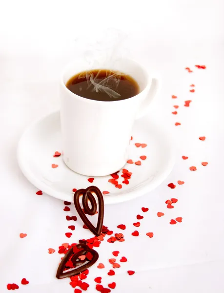 Kaffe med kärlek Stockfoto