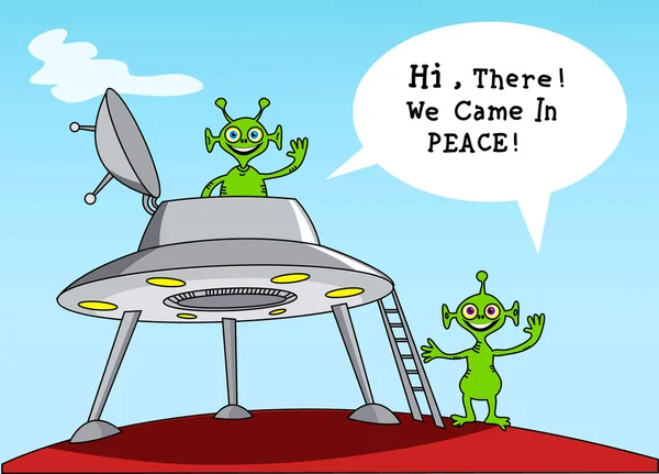 외계인에 대 한 재미 있는 만화 이야기. — 스톡 벡터