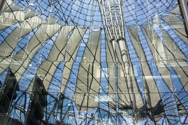Dome reflection in glass building — Stock Photo, Image