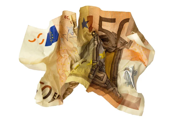 Crumpled Euro banknote — Stock Photo, Image