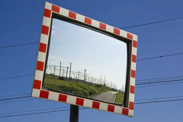 Traffic safety mirror — Stock Photo, Image