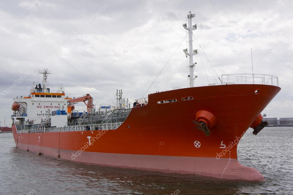 Chemical tanker mooring in port