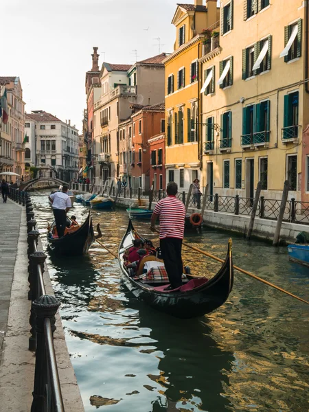 Gondolas in one of the canals in Venice — Stock Photo, Image