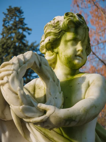 Cherub holding a wreath — Stock Photo, Image