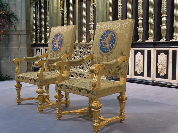 Kral willem-a açılışı sırasında kullanılan Kraliyet koltuğu — Stok fotoğraf