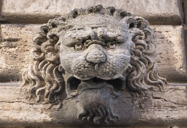 Bir aslan başı heykeli