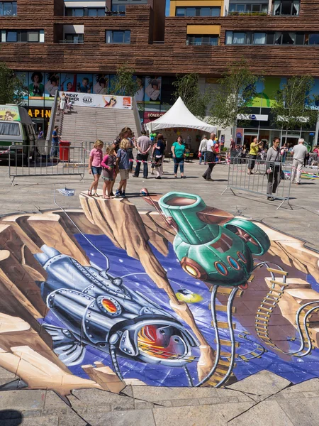 Street painting en 3D — Foto de Stock