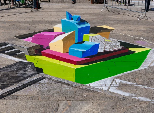 Street painting in 3D — Stock Photo, Image