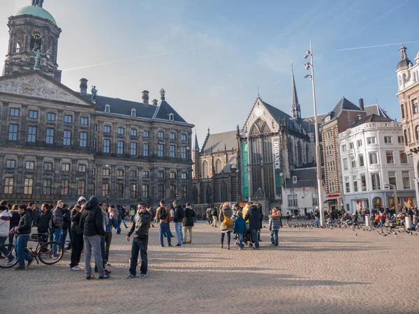 Royal Palace and New Church in Amsterdam — Stock Photo, Image