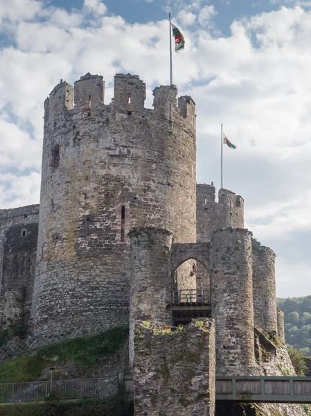 Außenseite des conwy castle, wales — Stockfoto