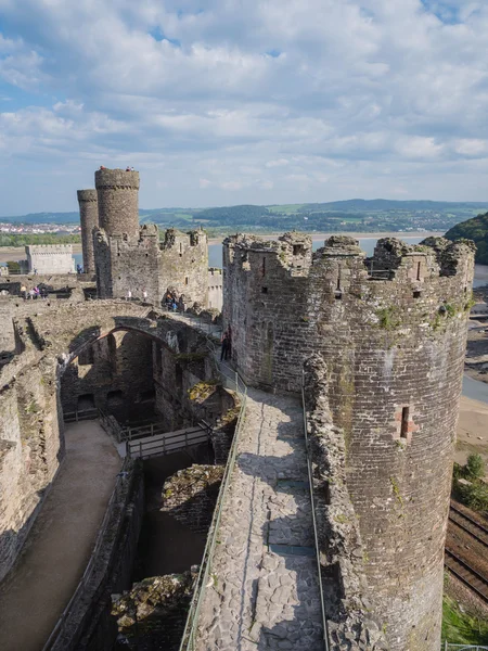 Blick auf conwy castle, wales — Stockfoto