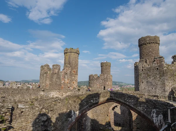 Visa på conwy castle, wales — Stockfoto