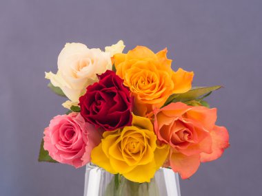 çok renkli gül demet