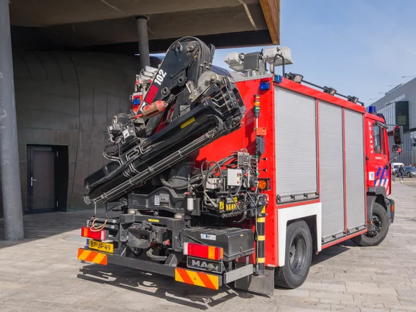 Fire truck with crane — Stock Photo, Image