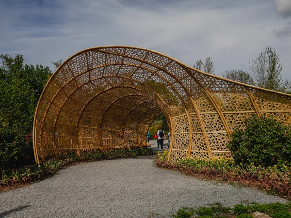 Bamboo gate at the international horticulture Floriade Expo in Almere 2022 — Stock Photo, Image