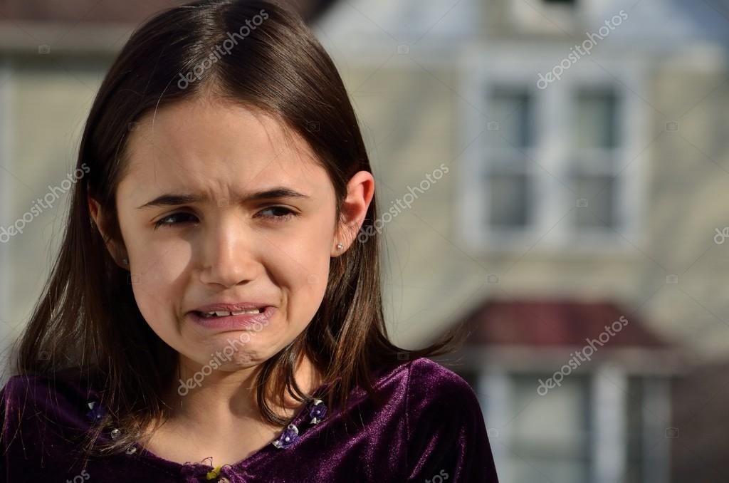 small girl crying