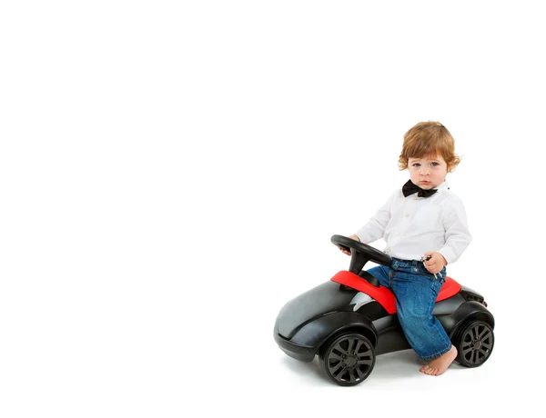보 검은 장난감 자동차를 운전 로열티 프리 스톡 사진
