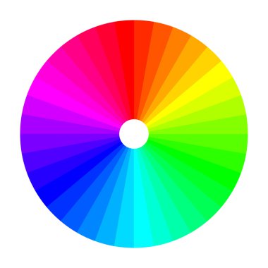 Color wheel with shade of colors, color spectrum