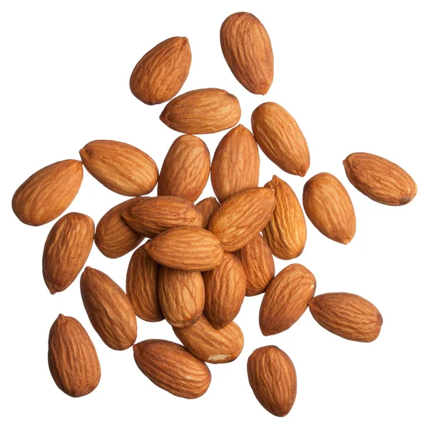 Almonds isolated on white background — Stock Photo, Image