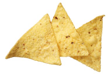 Corn tortilla chips isolated on white background clipart