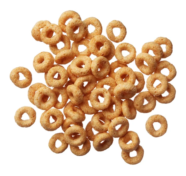 Cereais Cheerios isolados sobre fundo branco — Fotografia de Stock