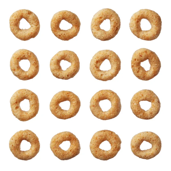 Cereais Cheerios isolados sobre fundo branco — Fotografia de Stock