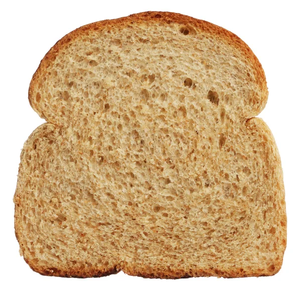 Kawałek wholewheat chleb na białym tle na białym tle — Zdjęcie stockowe